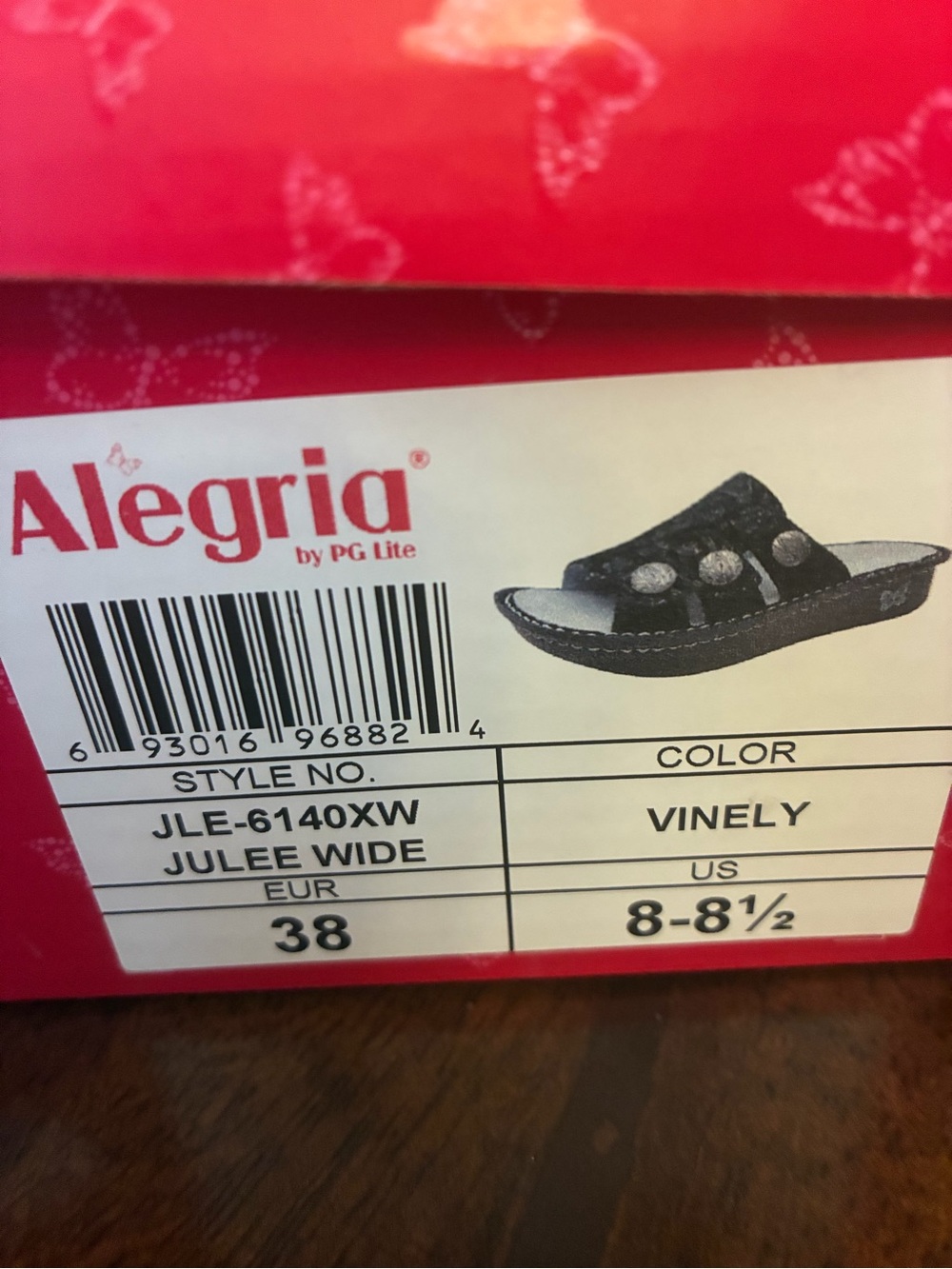 Alegria Black Suede Slide Clog with Decorative Buttons - Picture 6 of 6